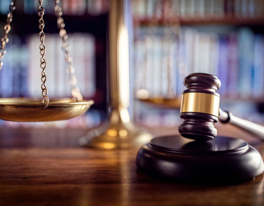 gavel and law books
