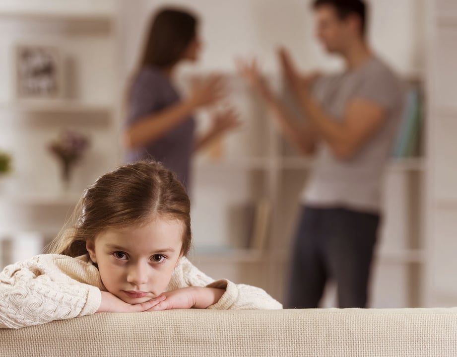 parents fighting and sad kid